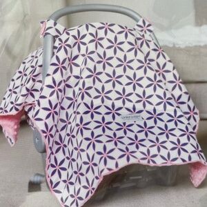 CARSEAT CANOPY by CANOPY COUTURE “Kendra” Pink Geo Floral One Size Fits Most